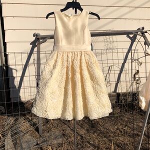 Girls Floral Rosette Party Dress
